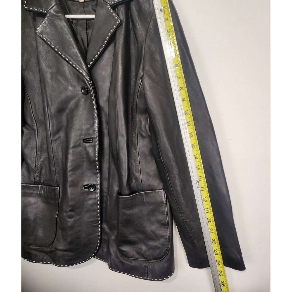 Yvonne Marie Vintage Women's Classic Elegant Leather Jacket Size 14 - Picture 8 of 11
